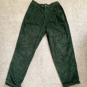 Vintage Eddie Bauer Emerald Green Corduroy High Waisted Tapered Size 12 Women!